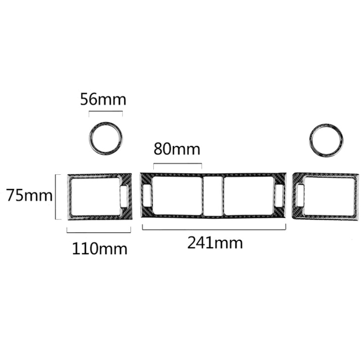 คาร์บอนไฟเบอร์ Air Outlet แหวน + กลาง Air Outlet + ด้านข้าง Air Outlet แผงสติกเกอร์ตกแต่งสำหรับ Mercedes - benz W204 2007-2010, Air Outlet