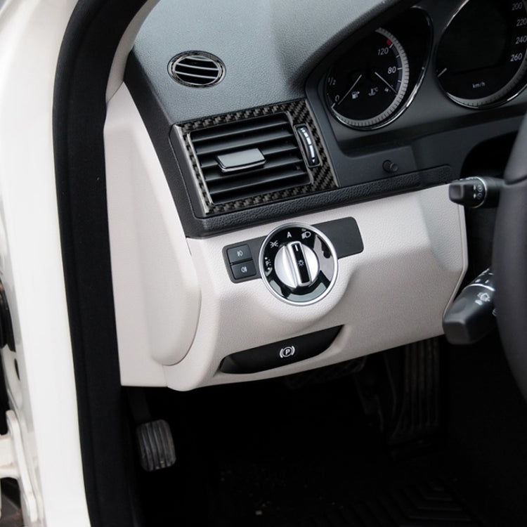 คาร์บอนไฟเบอร์ Air Outlet แหวน + กลาง Air Outlet + ด้านข้าง Air Outlet แผงสติกเกอร์ตกแต่งสำหรับ Mercedes - benz W204 2007-2010, Air Outlet