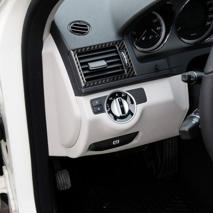 คาร์บอนไฟเบอร์ Air Outlet แหวน + กลาง Air Outlet + ด้านข้าง Air Outlet แผงสติกเกอร์ตกแต่งสำหรับ Mercedes - benz W204 2007-2010, Air Outlet