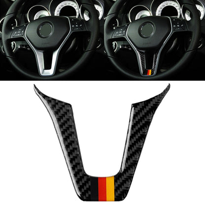 รถธงเยอรมันคาร์บอนไฟเบอร์พวงมาลัยสติกเกอร์ตกแต่งสำหรับ Mercedes-Benz, Steering Wheel (German Flag)