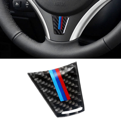 สติ๊กเกอร์ตกแต่งพวงมาลัยคาร์บอนไฟเบอร์รถยนต์สำหรับ BMW E90 / E92, Steering Wheel Decorative Sticker B