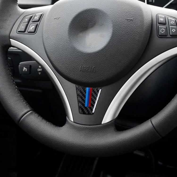 สติ๊กเกอร์ตกแต่งพวงมาลัยคาร์บอนไฟเบอร์รถยนต์สำหรับ BMW E90 / E92, Steering Wheel Decorative Sticker B