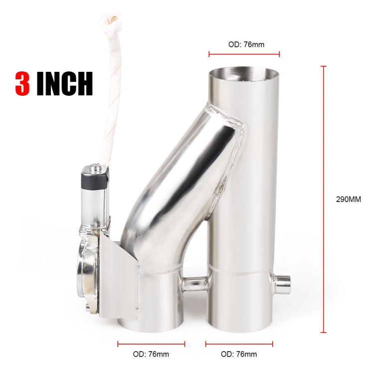 CNSPEED Y รูปร่าง 2 ใน 1 รถรีโมทคอนโทรลท่อวาล์วไอเสียไฟฟ้าขนาด: 3 นิ้ว, Size: 3 inch