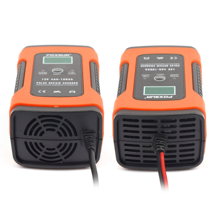 FOXSUR 12V 6A เครื่องชาร์จแบตเตอรี่อเนกประสงค์อัจฉริยะสำหรับรถยนต์รถจักรยานยนต์, ความยาว: 55 ซม., ปลั๊ก US, US Plug, US Plug (Yellow)