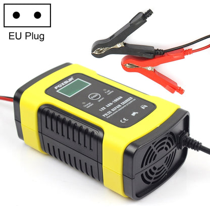 FOXSUR 12V 6A เครื่องชาร์จแบตเตอรี่อเนกประสงค์อัจฉริยะสำหรับรถยนต์รถจักรยานยนต์, ความยาว: 55 ซม., ปลั๊ก EU, EU Plug (Red), EU Plug (Yellow)