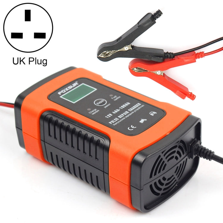 เครื่องชาร์จแบตเตอรี่อเนกประสงค์อัจฉริยะ 12V 6A สำหรับรถยนต์รถจักรยานยนต์ ความยาว: 55 ซม. ปลั๊ก UK, UK Plug (Red), UK Plug (Yellow)