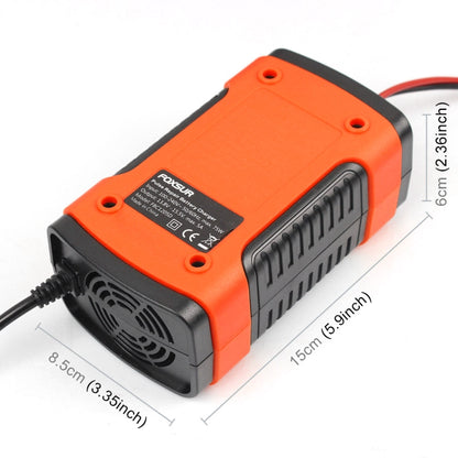 เครื่องชาร์จแบตเตอรี่อเนกประสงค์อัจฉริยะ 12V 6A สำหรับรถยนต์รถจักรยานยนต์ ความยาว: 55 ซม. ปลั๊ก UK, UK Plug (Red), UK Plug (Yellow)