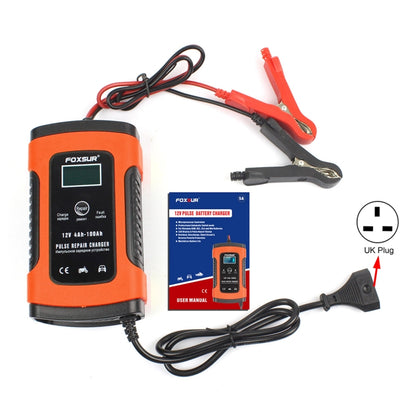 เครื่องชาร์จแบตเตอรี่อเนกประสงค์อัจฉริยะ 12V 6A สำหรับรถยนต์รถจักรยานยนต์ ความยาว: 55 ซม. ปลั๊ก UK, UK Plug (Red), UK Plug (Yellow)