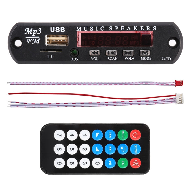 รถ 12V เสียงเครื่องเล่น MP3 ถอดรหัสคณะกรรมการวิทยุ FM TF USB 3.5 มม.AUX,ไม่มีบลูทูธและการบันทึก, without Bluetooth and Recording