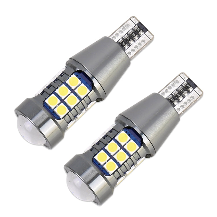 2 ชิ้น T15 DC9-16V / 7.5W / 6000K / 600LM รถยนต์ไฟถอยหลังอัตโนมัติ 27LEDs หลอดไฟ SMD-3030, T15 DC9-16V / 7.5W