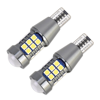 2 ชิ้น T15 DC9-16V / 7.5W / 6000K / 600LM รถยนต์ไฟถอยหลังอัตโนมัติ 27LEDs หลอดไฟ SMD-3030, T15 DC9-16V / 7.5W
