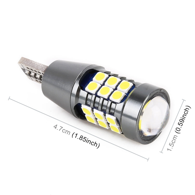 2 ชิ้น T15 DC9-16V / 7.5W / 6000K / 600LM รถยนต์ไฟถอยหลังอัตโนมัติ 27LEDs หลอดไฟ SMD-3030, T15 DC9-16V / 7.5W