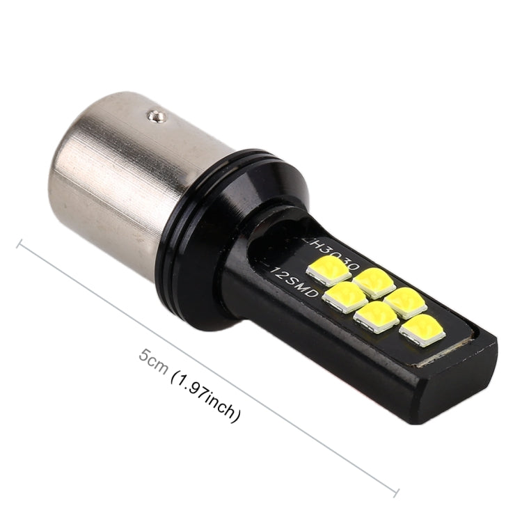 2 ชิ้น 1156 DC9-16V / 3.5W ไฟเลี้ยวรถอัตโนมัติ 12LEDs หลอดไฟ SMD-ZH3030 พร้อมกระแสไฟคงที่, 1156 (White Light), 1156