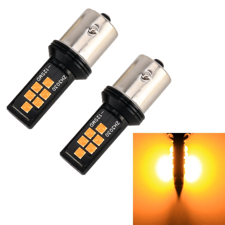 2 ชิ้น 1156 DC9-16V / 3.5W ไฟเลี้ยวรถอัตโนมัติ 12LEDs หลอดไฟ SMD-ZH3030 พร้อมกระแสไฟคงที่, 1156 (White Light), 1156