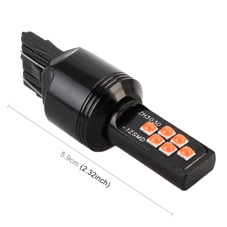 2 ชิ้น 7443 DC9-16V / 3.5W ไฟเบรกรถยนต์อัตโนมัติ 12LEDs หลอดไฟ SMD-ZH3030 พร้อมกระแสคงที่, 7443