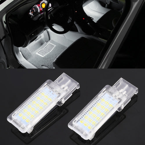 2 ชิ้น DC12V / 1.5 วัตต์ / 6000K / 100LM รถที่วางเท้าไฟช่องวางเท้าโคมไฟโคมไฟที่นั่ง 18LEDs SMD-3528 โคมไฟสำหรับโฟล์คสวาเกน, Car Foot Nest Lights
