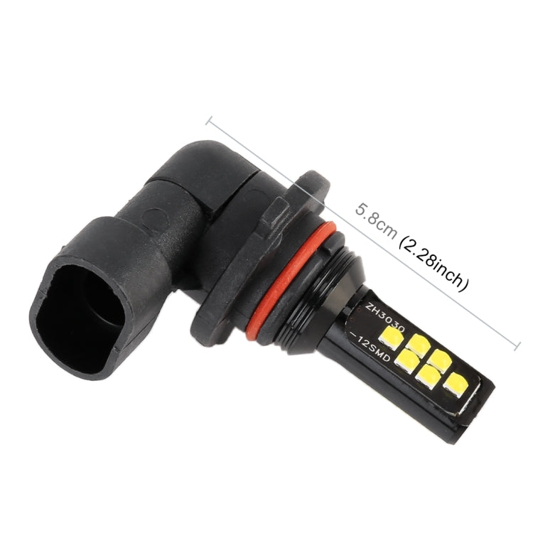 2 ชิ้น 9006 DC9-16V / 3.5W / 6000K / 320LM ไฟตัดหมอกรถยนต์อัตโนมัติ 12LEDs หลอดไฟ SMD-ZH3030 พร้อมกระแสไฟคงที่, 9006