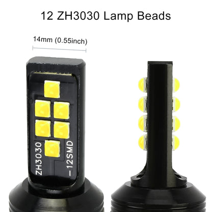 2 ชิ้น 9006 DC9-16V / 3.5W / 6000K / 320LM ไฟตัดหมอกรถยนต์อัตโนมัติ 12LEDs หลอดไฟ SMD-ZH3030 พร้อมกระแสไฟคงที่, 9006