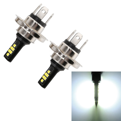 2 PCS H4 DC9-16V / 3.5W(H) 1.1W(L) / 6000K / 320LM ไฟตัดหมอกรถยนต์อัตโนมัติ 12LEDs หลอดไฟ SMD-ZH3030 พร้อมกระแสไฟคงที่, H4