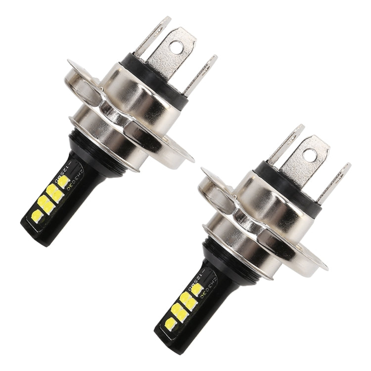 2 PCS H4 DC9-16V / 3.5W(H) 1.1W(L) / 6000K / 320LM ไฟตัดหมอกรถยนต์อัตโนมัติ 12LEDs หลอดไฟ SMD-ZH3030 พร้อมกระแสไฟคงที่, H4
