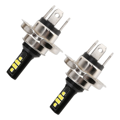 2 PCS H4 DC9-16V / 3.5W(H) 1.1W(L) / 6000K / 320LM ไฟตัดหมอกรถยนต์อัตโนมัติ 12LEDs หลอดไฟ SMD-ZH3030 พร้อมกระแสไฟคงที่, H4
