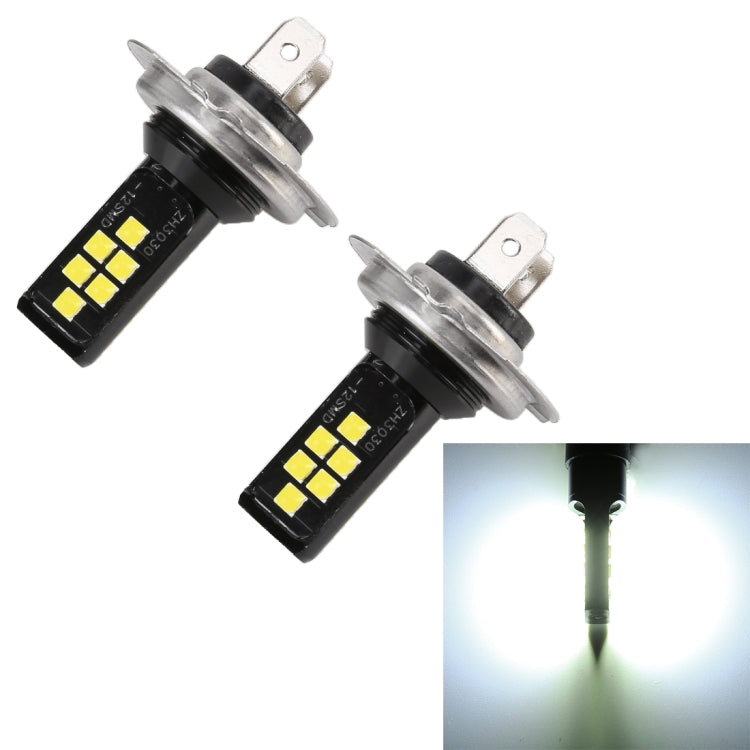 2 ชิ้น H7 DC9-16V / 3.5W / 6000K / 320LM ไฟตัดหมอกรถยนต์อัตโนมัติ 12LEDs โคมไฟ SMD-ZH3030 พร้อมกระแสไฟคงที่, H7