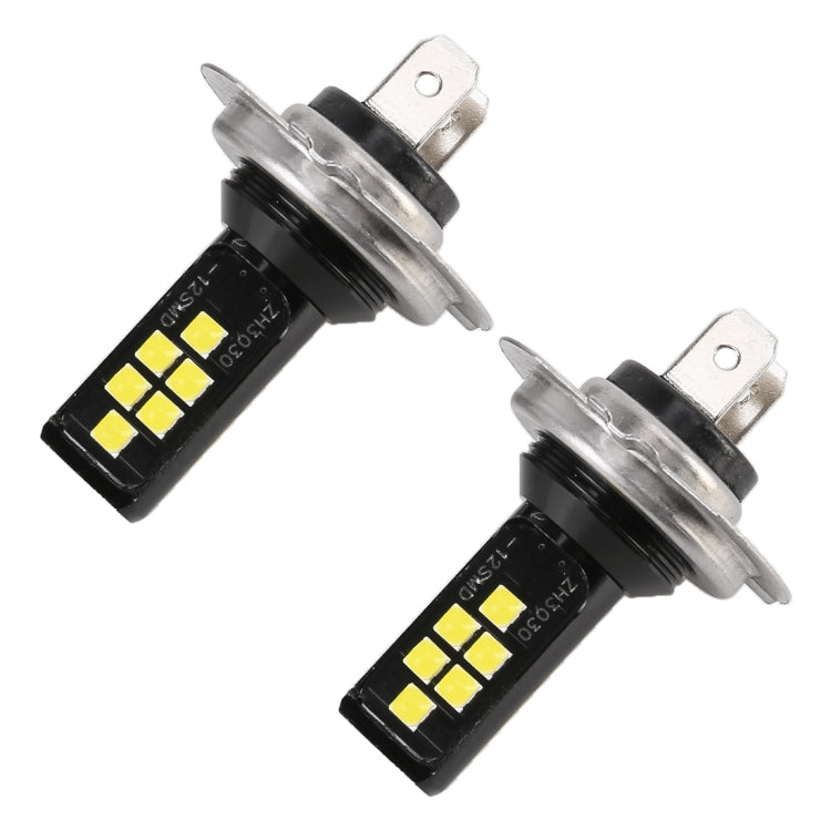 2 ชิ้น H7 DC9-16V / 3.5W / 6000K / 320LM ไฟตัดหมอกรถยนต์อัตโนมัติ 12LEDs โคมไฟ SMD-ZH3030 พร้อมกระแสไฟคงที่, H7