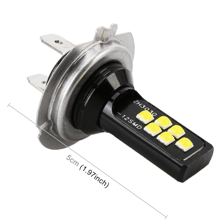 2 ชิ้น H7 DC9-16V / 3.5W / 6000K / 320LM ไฟตัดหมอกรถยนต์อัตโนมัติ 12LEDs โคมไฟ SMD-ZH3030 พร้อมกระแสไฟคงที่, H7