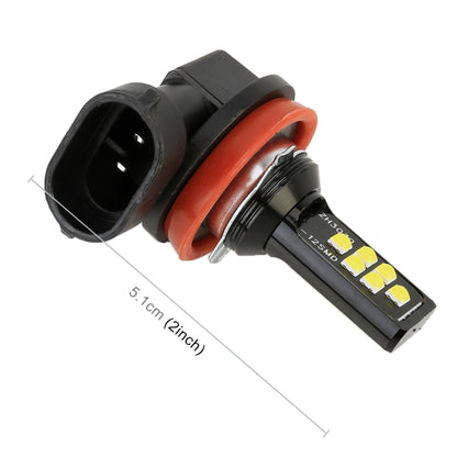 2 ชิ้น H11 DC9-16V / 3.5W / 6000K / 320LM ไฟตัดหมอกรถยนต์อัตโนมัติ 12LEDs หลอดไฟ SMD-ZH3030 พร้อมกระแสไฟคงที่, H11
