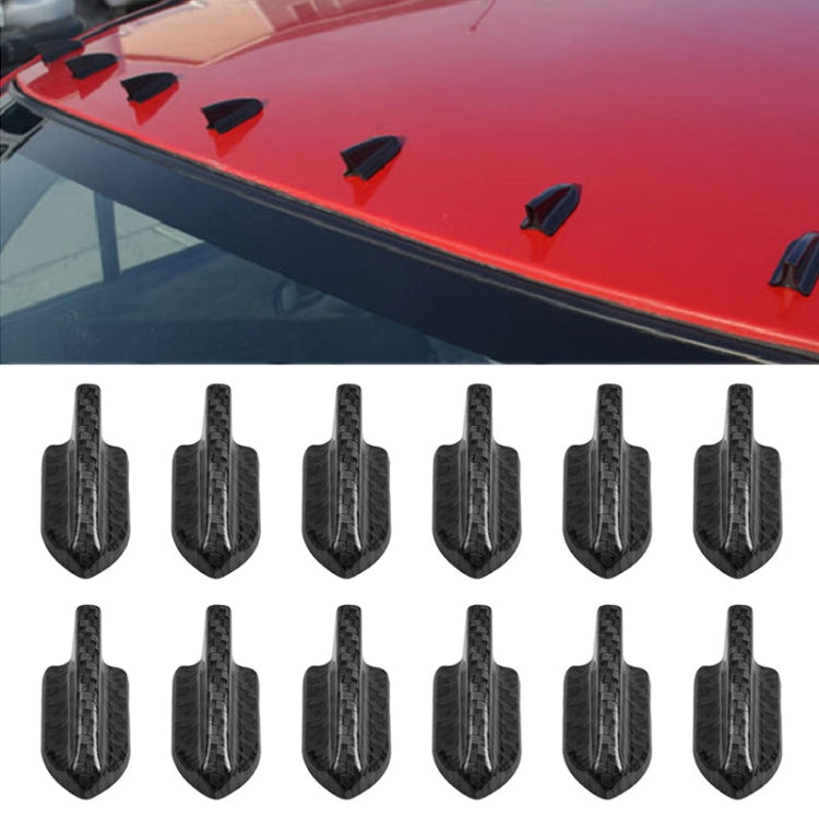 10 ชิ้น Universal รถคาร์บอนไฟเบอร์ Shark Fin Diffuser Vortex เครื่องกำเนิดไฟฟ้าหลังคาสปอยเลอร์, Carbon Fiber