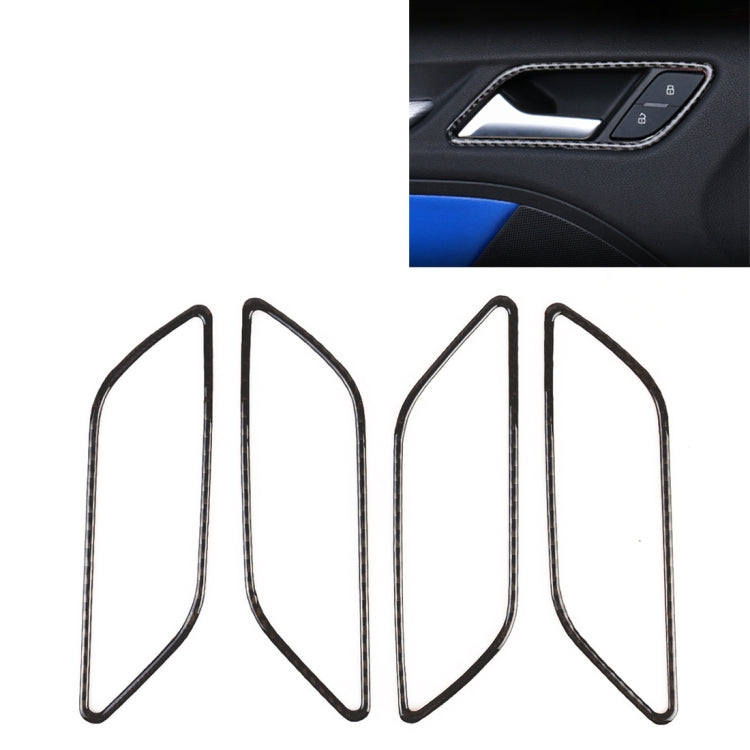 4 ชิ้นรถคาร์บอนไฟเบอร์ที่เท้าแขนด้านในกรอบตกแต่งสำหรับ Audi A3, Inner Armrest
