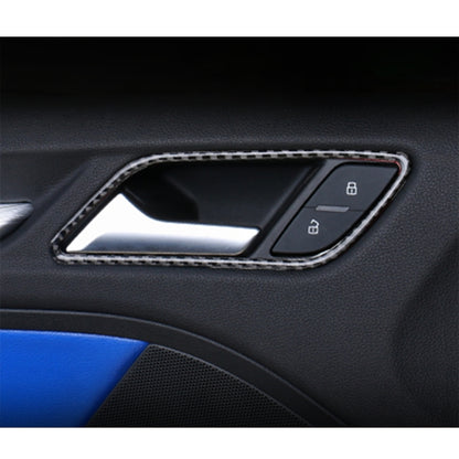 4 ชิ้นรถคาร์บอนไฟเบอร์ที่เท้าแขนด้านในกรอบตกแต่งสำหรับ Audi A3, Inner Armrest