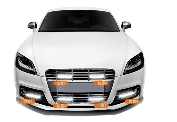 2 ชิ้น LD-006 5730-6SMD 12W 1200LM 7000K แสงสีขาวไฟวิ่งกลางวัน DC 12V, White Light+12W 1200LM/7000K