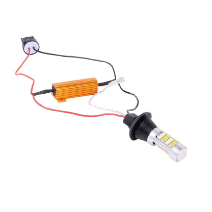 2 ชิ้น T20/7440 10 วัตต์ 1000 LM 6000K สีขาว + สีเหลืองแสง DRL และไฟเลี้ยวพร้อมหลอดไฟ LED SMD-2835 42 หลอด DC 12-24V, T20 42 SMD-2835-LED Lamp