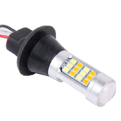 2 ชิ้น T20/7440 10 วัตต์ 1000 LM 6000K สีขาว + สีเหลืองแสง DRL และไฟเลี้ยวพร้อมหลอดไฟ LED SMD-2835 42 หลอด DC 12-24V, T20 42 SMD-2835-LED Lamp