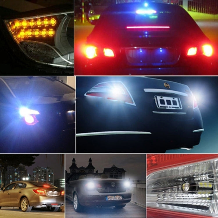 2 ชิ้น T20/7440 10 วัตต์ 1000 LM 6000K สีขาว + สีเหลืองแสง DRL และไฟเลี้ยวพร้อมหลอดไฟ LED SMD-2835 42 หลอด DC 12-24V, T20 42 SMD-2835-LED Lamp