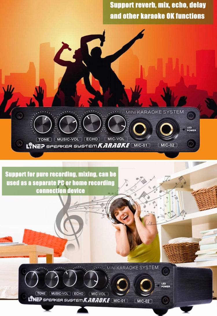 A933 มินิเครื่องคาราโอเกะระบบเครื่องขยายเสียงสำหรับ PC/TV/โทรศัพท์มือถือ, รองรับ RCA/2 ช่อง MIC IN, A933
