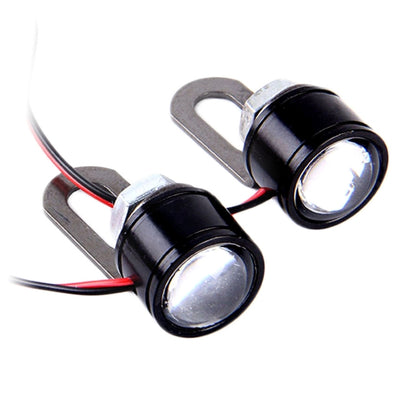 2 ชิ้น 12 โวลต์ 3 วัตต์แสงสีฟ้า Eagle Eyes LED แสงแฟลชสำหรับรถจักรยานยนต์ ความยาวสายไฟ: 90 ซม., Wire Length: 90cm