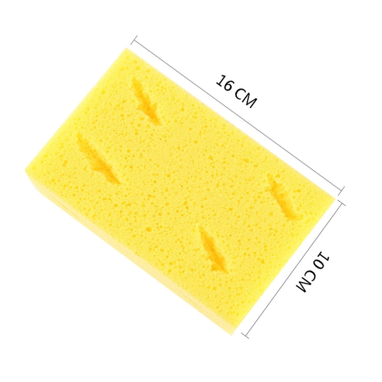 คาร์แคร์สวมทนฟองน้ำนุ่มสีน้ำตาลล้างรถแผ่นทำความสะอาด (สีเหลือง), 5 PCS Wash Cleaning Pad(Yellow)