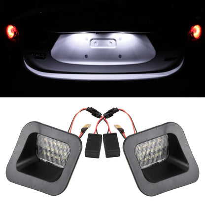 2 ชิ้น DC12V / 2W / 6000K / 120LM รถ LED ป้ายทะเบียนไฟ 18LEDs โคมไฟ SMD-3528 สำหรับ Dodge, แสงสีขาว, For Dodge