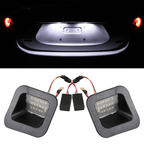 2 ชิ้น DC12V / 2W / 6000K / 120LM รถ LED ป้ายทะเบียนไฟ 18LEDs โคมไฟ SMD-3528 สำหรับ Dodge, แสงสีขาว, For Dodge