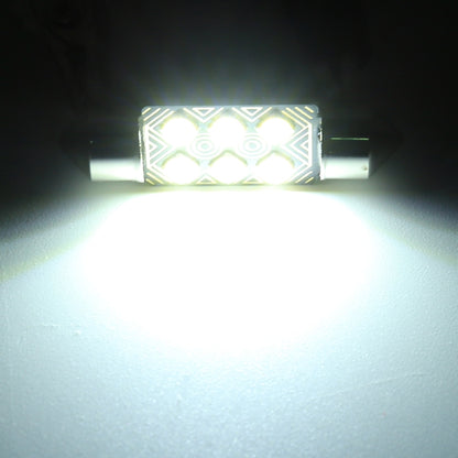 2 ชิ้น 36 มิลลิเมตร DC12V / 1.5 วัตต์ / 6000K / 110LM 6LEDs SMD-3030 รถโคมไฟอ่านหนังสือแสงโดมพร้อมตัวถอดรหัส, 36mm