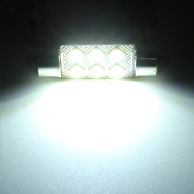 2 ชิ้น 39 มิลลิเมตร DC12V / 1.5 วัตต์ / 6000K / 110LM 8LEDs SMD-3030 รถโคมไฟอ่านหนังสือโดมแสงพร้อมตัวถอดรหัส, 39mm