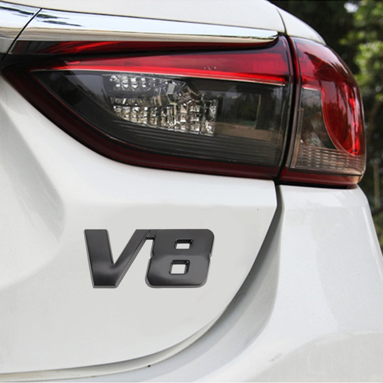 V8 Connect Shape Car สติ๊กเกอร์ตกแต่งตัวถังโลหะ Size : L, V8 Connect Shape, Size : L (Black), V8 Connect Shape, Size : L (Silver)
