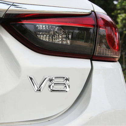 V8 Connect Shape Car สติ๊กเกอร์ตกแต่งตัวถังโลหะ Size : L, V8 Connect Shape, Size : L (Black), V8 Connect Shape, Size : L (Silver)