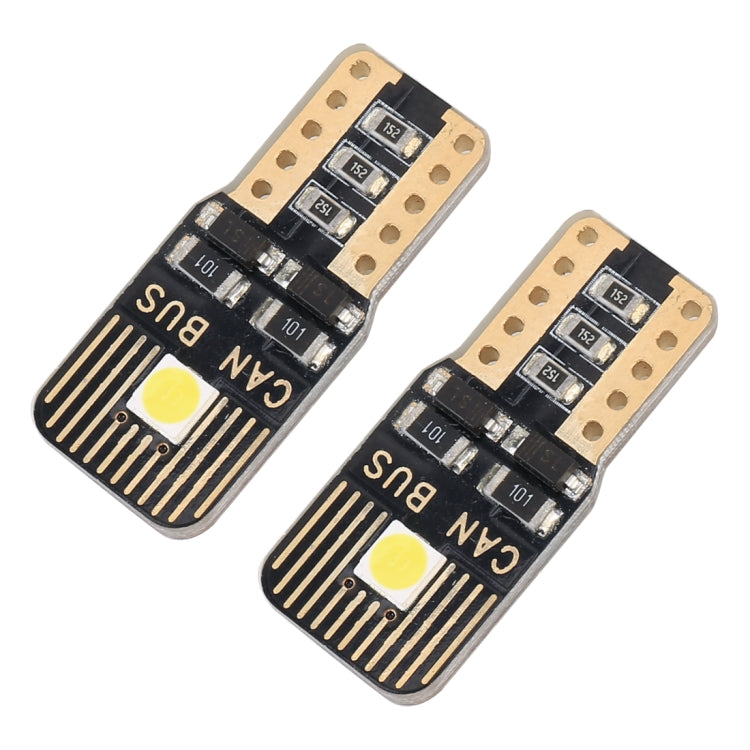 2 ชิ้น T10 / W5W / 168/194 DC12V / 1.3W / 6000K / 110LM 2LEDs ไฟ LED กวาดล้างรถ SMD-3030 พร้อมตัวถอดรหัส, 2LEDs SMD-3030