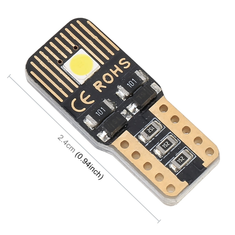 2 ชิ้น T10 / W5W / 168/194 DC12V / 1.3W / 6000K / 110LM 2LEDs ไฟ LED กวาดล้างรถ SMD-3030 พร้อมตัวถอดรหัส, 2LEDs SMD-3030