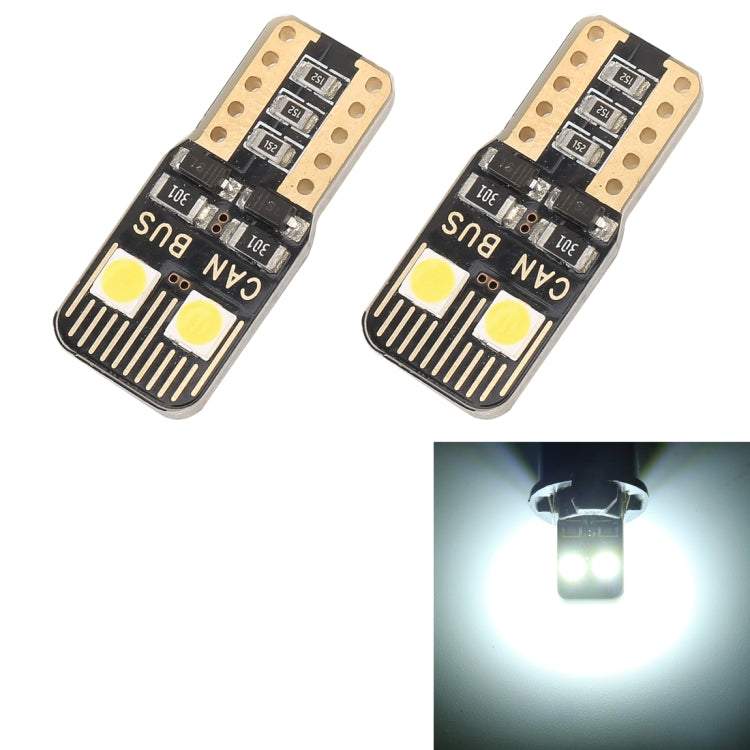 2 ชิ้น T10 / W5W / 168/194 DC12V / 1.6W / 6000K / 130LM 4LEDs ไฟ LED กวาดล้างรถ SMD-3030 พร้อมตัวถอดรหัส, 4LEDs SMD-3030