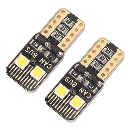 2 ชิ้น T10 / W5W / 168/194 DC12V / 1.6W / 6000K / 130LM 4LEDs ไฟ LED กวาดล้างรถ SMD-3030 พร้อมตัวถอดรหัส, 4LEDs SMD-3030