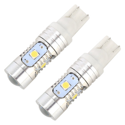 2 ชิ้น T10 / W5W / 168/194 DC12V / 4.5W / 6000K / 360LM 6LEDs SMD-3030 ไฟกวาดล้างรถยนต์พร้อมไฟเลนส์โปรเจคเตอร์, 6LEDs SMD-3030 , with Projector Lens Light